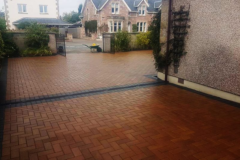 red brick paving